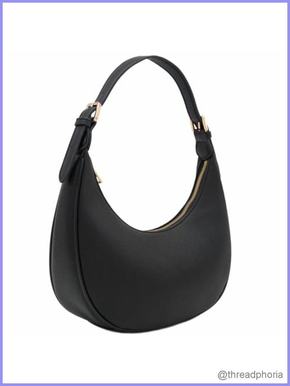 Faux Leather Crescent Shoulder Bag Baguette Purse